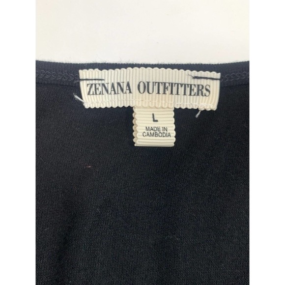 Zenana Outfitters Black Short Sleeve V Neck Top Women Large - Picture 4 of 5